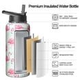 thumbnail image 2 of 32oz Stainless Steel Flamingo Themed Water Bottle Outdoor Adventures Ready Vacuum Insulated Leak Proof Hot Cold, 2 of 5