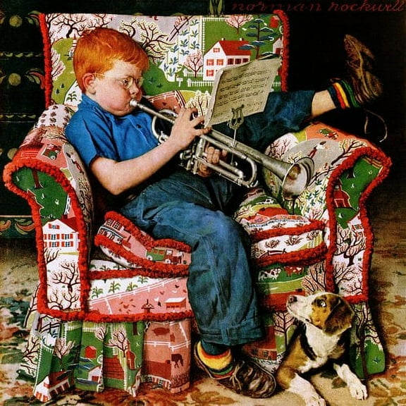 Marmont Hill "Trumpeter" by Norman Rockwell Painting Print on Canvas