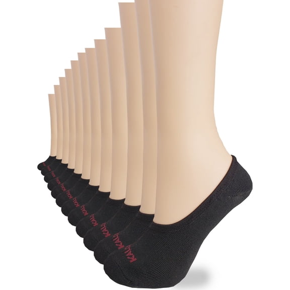 Kalon 12-Pairs Black No Show Socks Women's