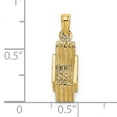 thumbnail image 3 of 14K Yellow Gold Polished Finish 3-Dimensional Beach Lounge Chair Charm Pendant, 3 of 5