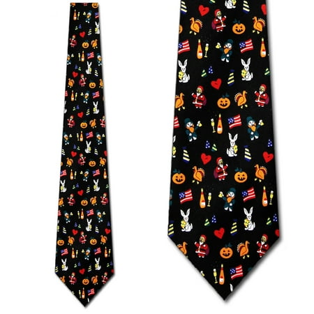 Nylon Print Tie - Holiday Print Allover Necktie Mens Tie by Tieguys
