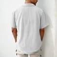 thumbnail image 6 of Mens Short Sleeve Button Down Shirts Casual Hollow Out Summer Beach Shirt, 6 of 9