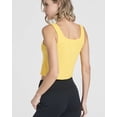 thumbnail image 5 of Real Essentials 5 Pack: Women’s Square Neck Ribbed Crop Tank Tops – Racerback Workout, Gym & Casual Shirts, 5 of 8