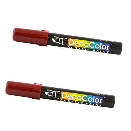 UPC: 0842497171029 | Marvy Uchida Chisel Tip Acrylic Paint Markers 2/Pack English Red