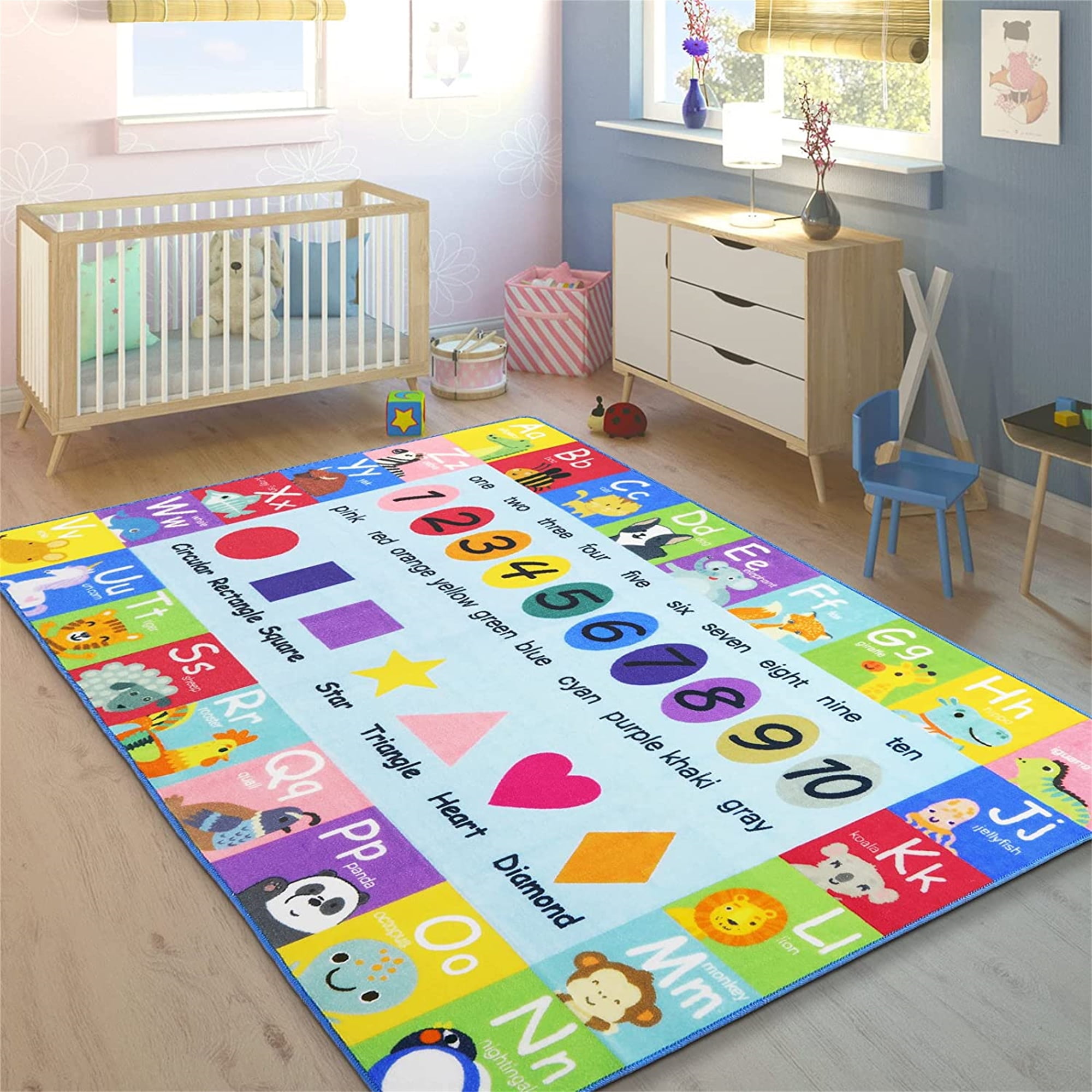 WORLD Map Rug, Boys Bedroom Small 36x24 Rug, Large 4x6 Kids Bedroom Carpets  Rug Bedroom Kids Baby Play Crawling Mat Memory Foam Rugs 