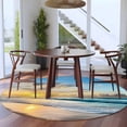 thumbnail image 4 of Ocean Sunset Large Area Rugs for Bedroom Living Room, Soft Non Slip Carpet Bedside Rug, Beach Blue Sky Coastal Seashore Summer Round Floor Cover Kitchen Accent Rug 7' for Dining Room/Office, 4 of 9