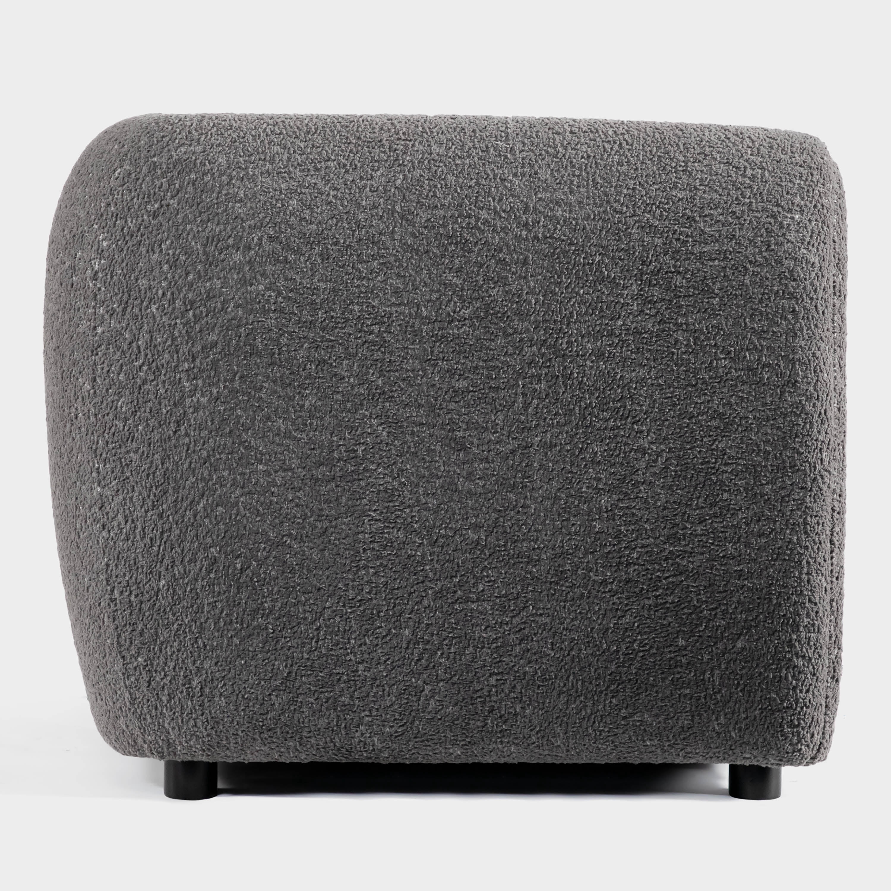 Furniture of America Nallia Tuxedo Style Upholstered Boucle Fabric Charcoal Gray Sofa