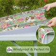 thumbnail image 6 of Basset Hound and Pioneer Flower Square Fitted Tablecloth with Elastic Edge,Square Table Cover,Washable Elastic Table Cover for Home Kitchen Party Decor 34"x34", 6 of 6