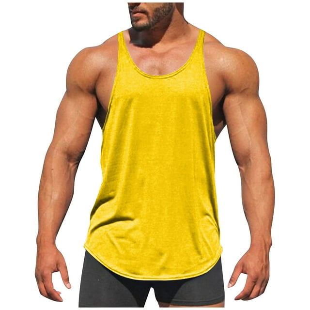 LOVZFMLL Débardeurs pour Hommes Couleur Unie Exercice Ajusté Haute Résilience Col Rond Entraînement Physique Manches Courtes