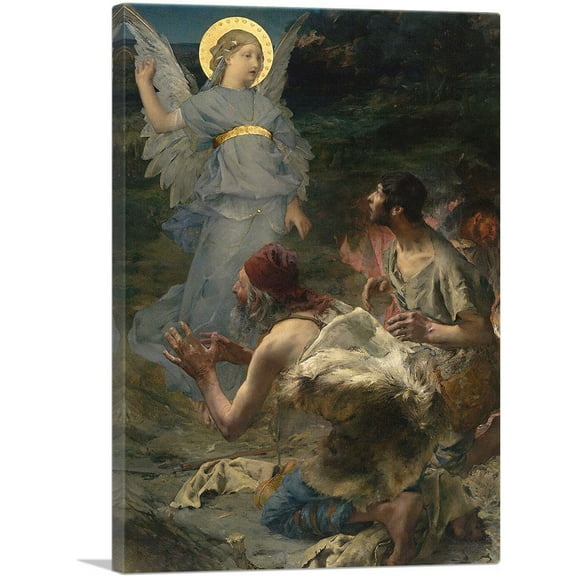 ARTCANVAS Annunciation To The Shepherds 1875 Canvas Art Print by Jules Bastien-Lepage - Size: 26" x 18" (0.75" Deep)