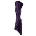 thumbnail image 3 of hirigin Women Halloween Costume Solid Color High Low Long Sleeve Hooded Dress for Party Role-playing Cosplay, 3 of 9
