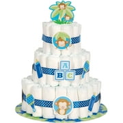 Blue Monkey Baby Shower Diaper Cake Kit, 25pc