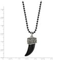 thumbnail image 3 of Stainless Steel Ball Beaded Necklace with Pendants Chain Chisel Antiqued and Polished Black IP-plated Claw Pendant on a 20 inch 14.81 mm, 3 of 4