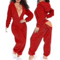 thumbnail image 1 of Onesie Pajamas Long Warm Brushed Bodysuit, 1 of 3