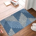 thumbnail image 4 of Rateoe Cozy Knitted Blue Chevron Pattern Flannel Door Mat Indoor Outdoor Entrance, Waterproof All-Weather Doormat,Fade Resistant, Low Profile Entryway Mat 16x24in, 4 of 7