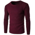 thumbnail image 2 of Fesfesfes Fall Sweater for Men Round Neck Sweater Solid Color Thick Line Thick Warm Sweater Sale Tops on Clearance, 2 of 3