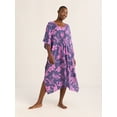 thumbnail image 4 of Joyspun Women’s Sleepwear Woven 46” Caftan Nightgown, S-4X, 4 of 5