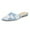 Blue, variant on Women Closed Pointed Toe Slip on Mules Elegant Flower Embroidery Flats Dressy Party Daily Shoes 13.5 Nude