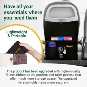 AJOHBM Airplane Seat Back Organizer, Tray Table Cover with Storage Pockets, Travel Essentials for Air Travel, Phone and Cup Storage Bag, Portable Flight Seat Organizer