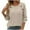 Beige, variant on Diufon Womens Sweaters Solid Color Knit Blouses Round Neck Button Long Sleeve Pullover Tops