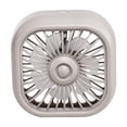 thumbnail image 2 of Ventilador de coche pequeño con alimentación USB, 3 velocidades, ajustable, para refrigeración de vehículos. Caqui, 2 of 9
