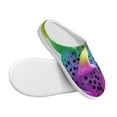 thumbnail image 3 of Wukai Colorful Glitter Dagon Fruit Print Women's Indoor Bedroom Slipper Slip On Shoes, Unisex House Shoes with Anti-Skid Sole for Men, Gift for Women Men-35/36, 3 of 7