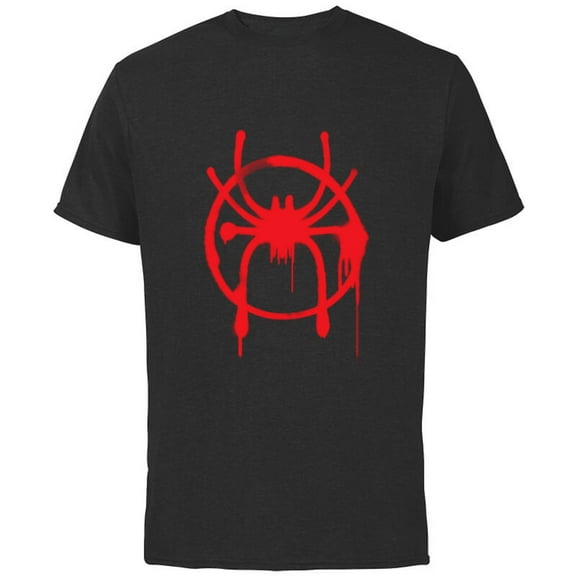 Marvel Spider-Man Into the Spider-Verse Red Icon - Short Sleeve Cotton T-Shirt for Adults -Customized-Black