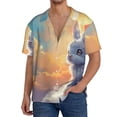 thumbnail image 2 of Disketp Men's Hawaiian Sunshine Colorful Cloud Rabbit Print Shirts Button Down Holiday Beach Shirts-XX-Large, 2 of 5