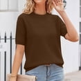 thumbnail image 5 of MEICHEN Women's Short Sleeve Pullover Fashion Crew Neck Knitted Shirt Elegant Lightweight Short Sleeve Spring Summer, 5 of 7