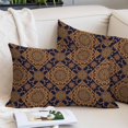 thumbnail image 2 of Dark Brown Pillow Covers 16"x24", Vintage Abstract Flowers Pattern Soft Brushed Microfiber Breathable Throw Pillow Covers, Decorative Pillowcase with Zipper for Couch Sofa Bedroom Living Room, 2 of 9