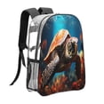 thumbnail image 3 of Rocae Realistic Turtle for 16inch Clear Backpack Transparent School Backpack for Women Men, Capacity Clear Bag for College, Travel, 3 of 7