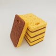 thumbnail image 1 of Xiao Hua Estropajo de algodón absorbente para fregar, 12 piezas, para cocina, hogar, doble cara, marrón oscuro y amarillo, con agujeros para colgar, esponja para limpiar, pulpa de madera y algodón., 1 of 5