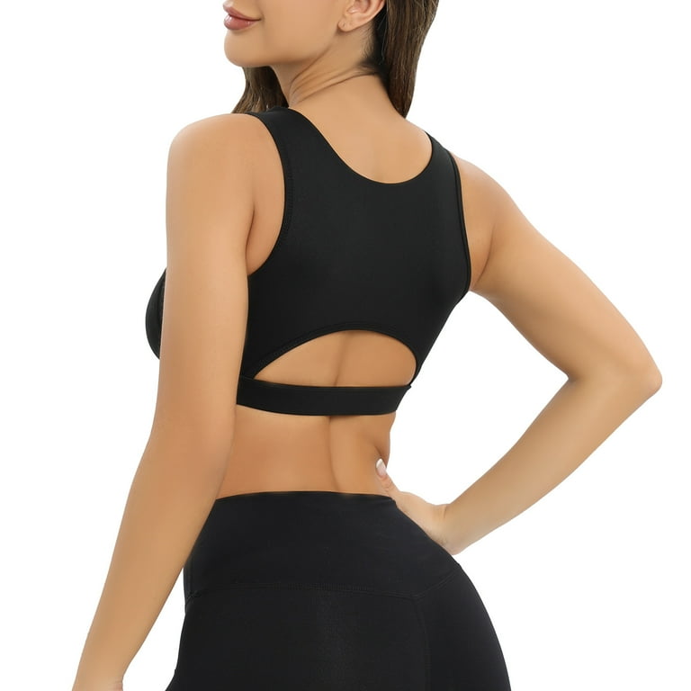 MEOWSECRETS Sports Bra for Women Padded Yoga Bra Cut Out Workout Crop Walmart