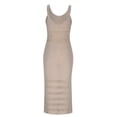 thumbnail image 3 of Women's Bodycon Maxi Dress Spring Elegant Sleeveless Formal Wedding Guest Cocktail Dresses Beige S, 3 of 5