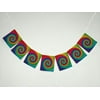 ZKGK Colorful Tie Dye Banner Bunting Garland Flag Sign for Home Family Party Decoration