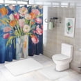 thumbnail image 7 of Fenyluxe Pretty Flowers Shower Curtain 100% Polyester Bathroom Decor Set with Hooks 60x72, 7 of 7