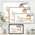 thumbnail image 4 of Designart 'Lovely Bird Sitting On Branch of Sakura With Butterflies' Traditional Framed Canvas Wall Art Print, 4 of 5