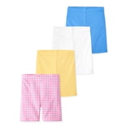 Garanimals Newborn, Baby & Toddler Girl Ribbed Cotton Biker Shorts, Prints & Solids, 4-Pack, Sizes 0-6T