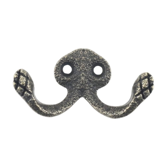 Clearance Under $1.54! 1PC Wall Mounted Coat Hook, Double Prong Vintage Hook for Hats & Scarves, Metal, for Home & Kitchen, (One Size, Black)