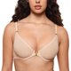 thumbnail image 1 of Sujetador INLYRIC Cosnufy con cierre frontal transparente Demi Beige 36A para mujer, 1 of 6