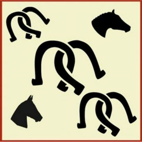 Horseshoe Stencil - Reusable Mylar Horse Stencil Painting DIY Gifts Crafts Wall Decor Animal Stencils Airbrush Country Laser Cut Template - The Artful Stencil