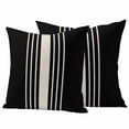 thumbnail image 2 of Pack of 2 Outdoor Pillow Covers,Waterproof Black Beige Striped Throw Pillow Covers,Modern Farmhouse Retro Lines Decorative Pillowcases Cushion Covers for Patio Couch Pillow Sham Protector 20x20 Inch, 2 of 8