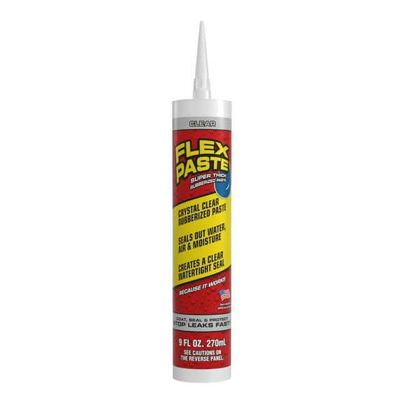 Flex Seal Flex Paste Waterproof Spackle Sealant - Fill Gaps, Cracks - Clear Cartridge