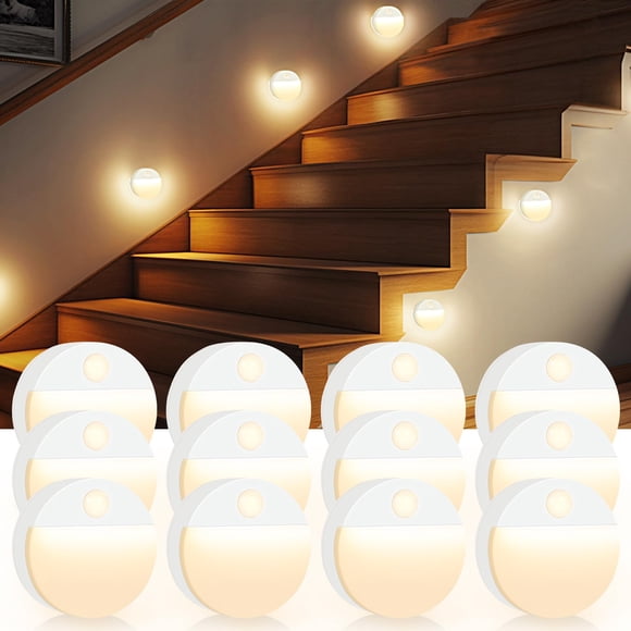 Guankai Juego de 12 Luces para Escaleras con Sensor de Movimiento a Pilas