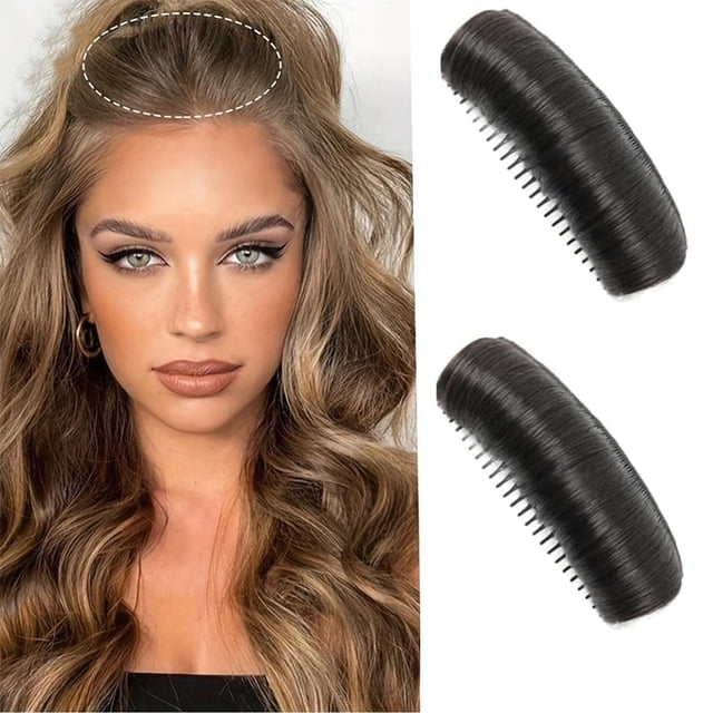 Almohadilla invisible y esponjosa para el cabello, cojín para la cabeza con forma de bocanada, almohadilla invisible y esponjosa para el cabello, pinza para el cabello sintética, para realzar el cabel