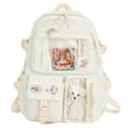 thumbnail image 1 of Mochila Kawaii Ticfox con ACCESORIOS de alfiler de felpa de vaca Beige, 1 of 9