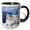 Black/White, variant on 3drose, Traditional Blue Roofed Churches and Homes, Santorini. Greece., 15oz Mug