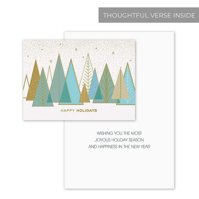 Tree-Free Greetings Season's Greeting Cards - 16 Assorted Holiday Cards With Matching Envelopes - 5x7 Recycled Paper - Peace On Earth Set