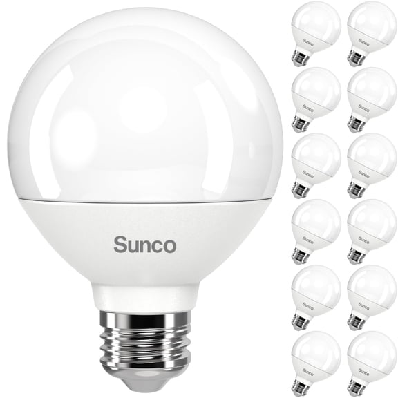Sunco 12 Pack G25 LED Light Bulbs, Globe Vanity Lights for Bathroom High Output, 1000 LM, 11W (100W Equivalent), 4000K Cool White, Dimmable, E26 Base, Round Frosted Decorative Bulb UL