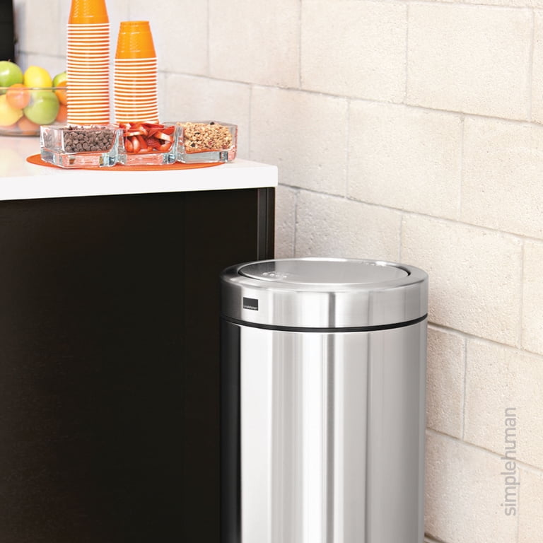 simplehuman 55L/14.5G Stainless Steel Swing Top Trash Can